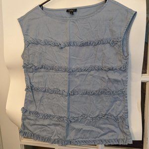 Talbots Sleeveless Top - Blue w Ruffles, sz4